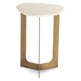 Reno 24" Side Table in White Marble and Antique Brass Base by Home Trends & Design at Eve Furniture