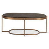 Reno 43" Coffee Table with Black Marble and Antique Brass Base by Home Trends & Design at Eve Furniture