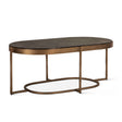 Reno 43" Coffee Table with Black Marble and Antique Brass Base by Home Trends & Design at Eve Furniture