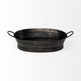 Reno Black Metal Vintage Inspired Basket by Mercana at Eve Furniture