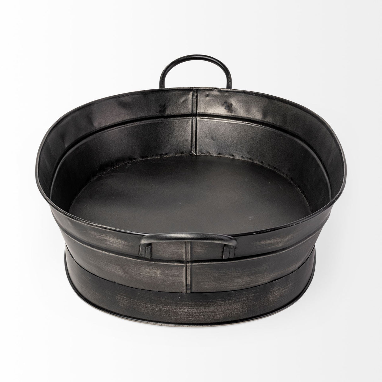 Reno Black Metal Vintage Inspired Basket by Mercana at Eve Furniture