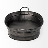 Reno Black Metal Vintage Inspired Basket by Mercana at Eve Furniture