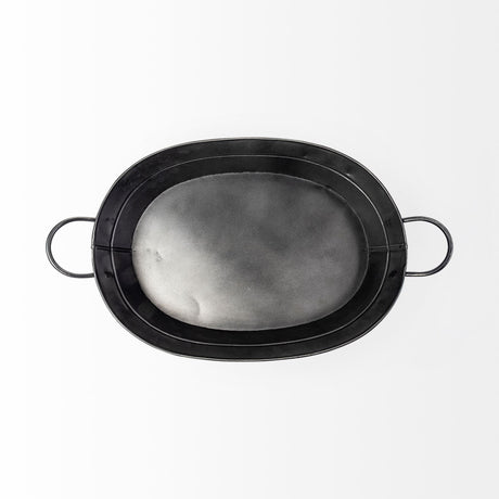 Reno Black Metal Vintage Inspired Basket by Mercana at Eve Furniture