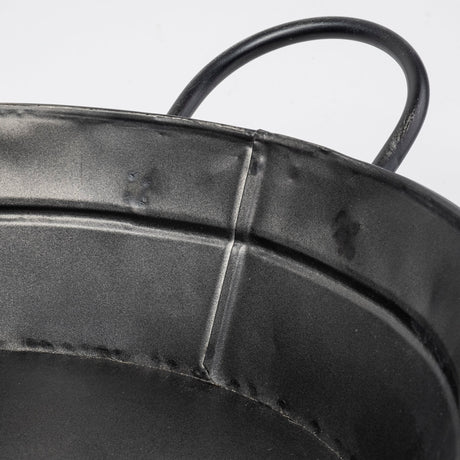 Reno Black Metal Vintage Inspired Basket by Mercana at Eve Furniture