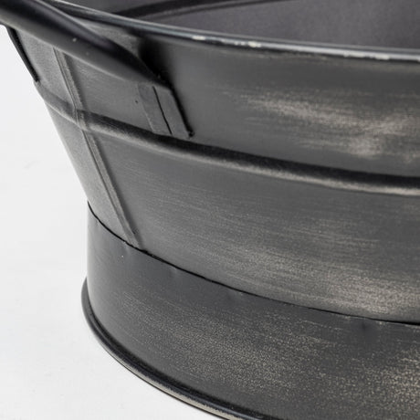 Reno Black Metal Vintage Inspired Basket by Mercana at Eve Furniture