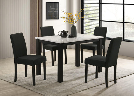 Resia Black and White Dining Table by Crown Mark at Eve Furniture