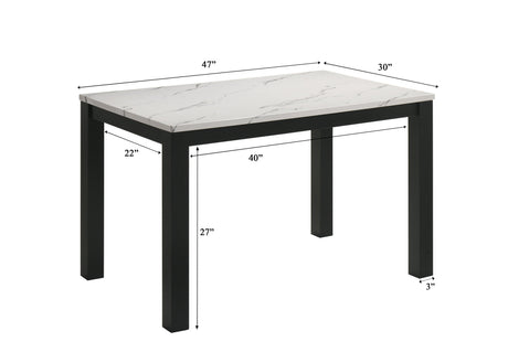 Resia Black and White Dining Table by Crown Mark at Eve Furniture