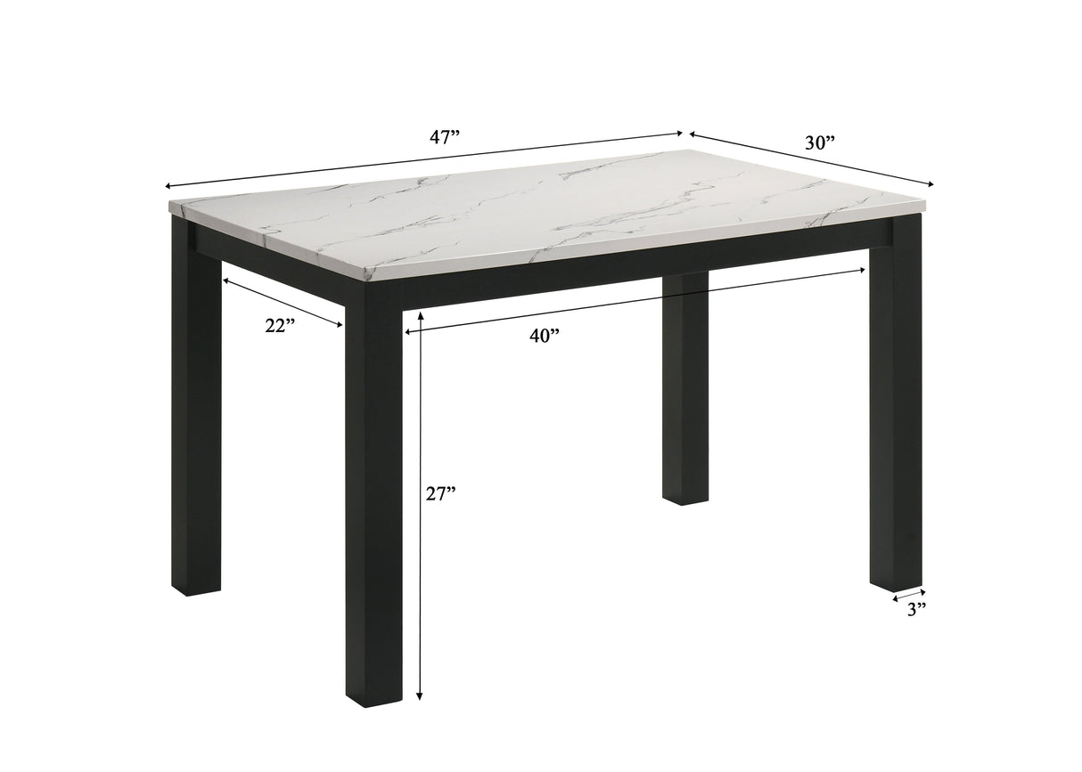 Resia Black and White Dining Table by Crown Mark at Eve Furniture