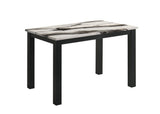 Resia Black & Brown 5-Piece Faux Marble Dining Set by Crown Mark at Eve Furniture