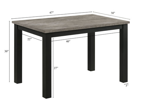 Resia Black & Concrete 5-Piece Dining Set by Crown Mark at Eve Furniture