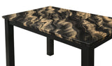 Resia Black & Gold Faux Marble Top Dining Table by Crown Mark at Eve Furniture