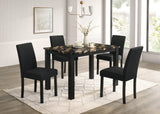 Resia Black & Gold Faux Marble Top Dining Table by Crown Mark at Eve Furniture