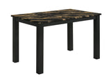 Resia Black & Gold Faux Marble Top Dining Table by Crown Mark at Eve Furniture