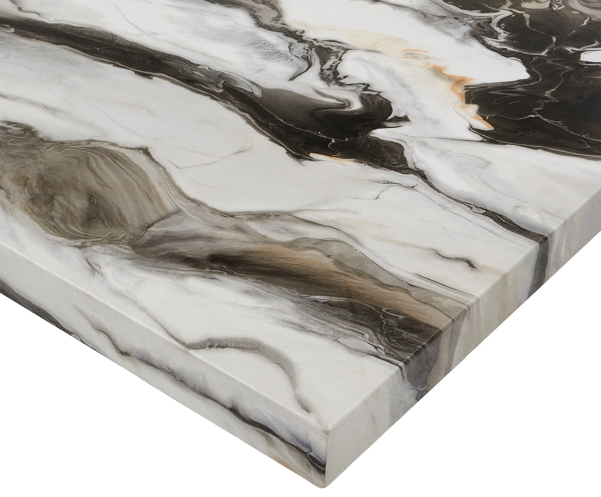 Resia Black/Brown Faux Marble Dining Table by Crown Mark at Eve Furniture