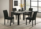 Resia Black/Brown Faux Marble Dining Table by Crown Mark at Eve Furniture