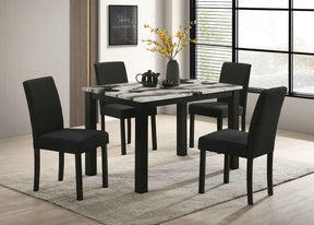 Resia Black/Brown Faux Marble Dining Table by Crown Mark at Eve Furniture