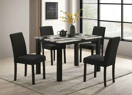 Resia Black/Brown Faux Marble Dining Table by Crown Mark at Eve Furniture