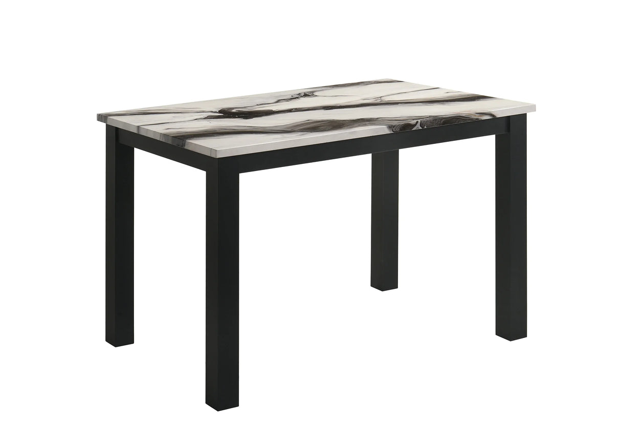 Resia Black/Brown Faux Marble Dining Table by Crown Mark at Eve Furniture