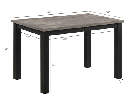 Resia Concrete Gray Dining Table by Crown Mark at Eve Furniture