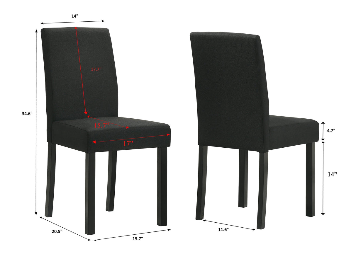 Resia Black Dining Chair, Set of 4 by Crown Mark at Eve Furniture