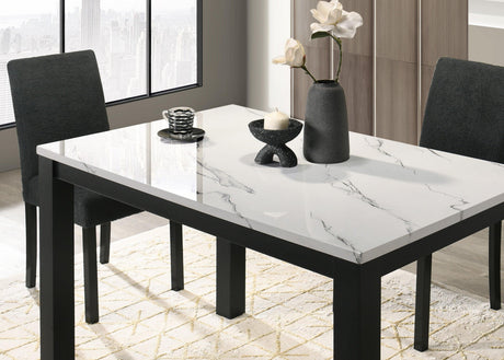 Resia Black and White Dining Table by Crown Mark at Eve Furniture