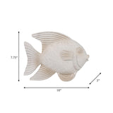 Resin 10" Fish Figurine, Whitewash