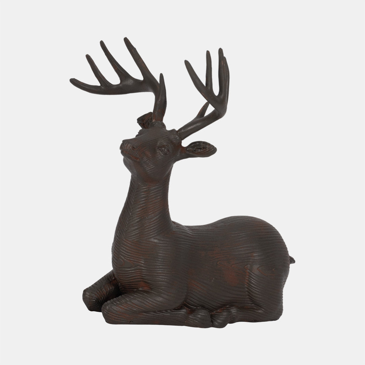 Resin, 11"h Laying Reindeer Deco, Brown