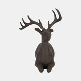 Resin, 11"h Laying Reindeer Deco, Brown