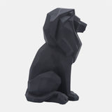 Resin 11"h Sitting Lion, Black