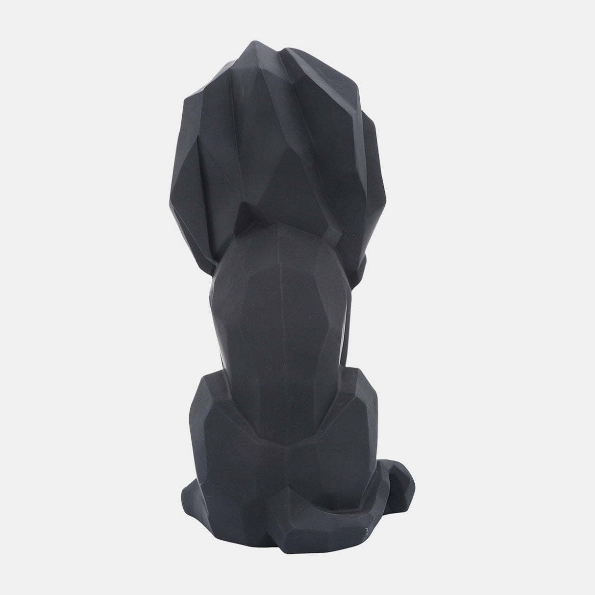 Resin 11"h Sitting Lion, Black