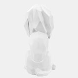 Resin 11"h Sitting Lion, White