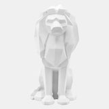 Resin 11"h Sitting Lion, White