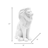 Resin 11"h Sitting Lion, White