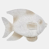 Resin 14" Fish Figurine, White Wash