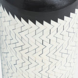 Resin 14"h Chevron Vase, Blk/white