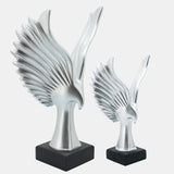 Resin 14"h Eagle Table Accent, Silver