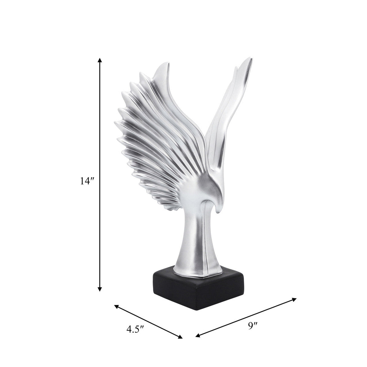 Resin 14"h Eagle Table Accent, Silver