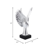 Resin 14"h Eagle Table Accent, Silver