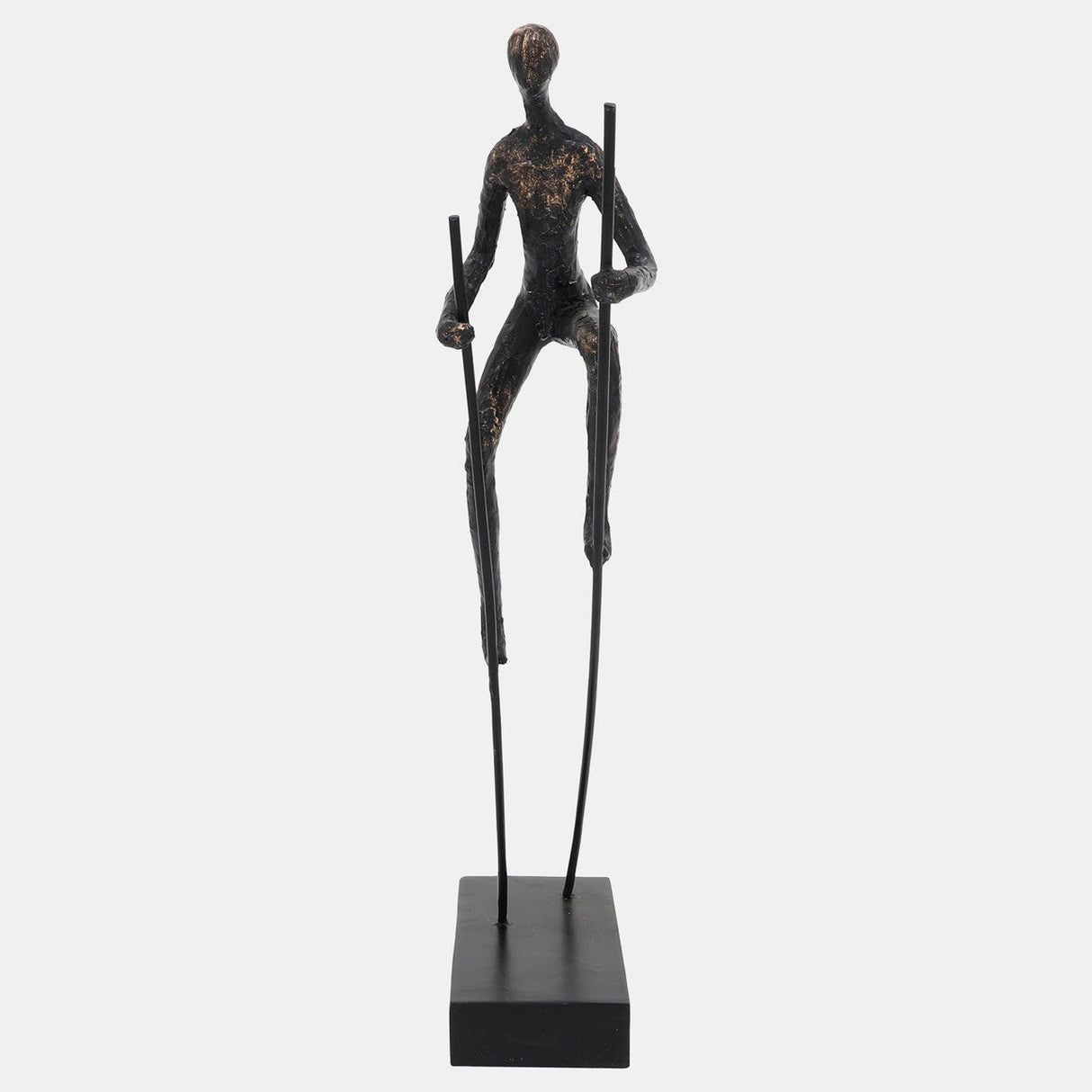 Resin, 15"h Man On Stilts, Bronze