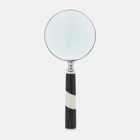Resin, 4" 2-tone Magnifying Glass, Black/white