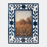 Resin,4x6 Blue Petals Photo Frame,white/blue