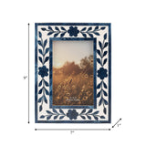 Resin,4x6 Blue Petals Photo Frame,white/blue