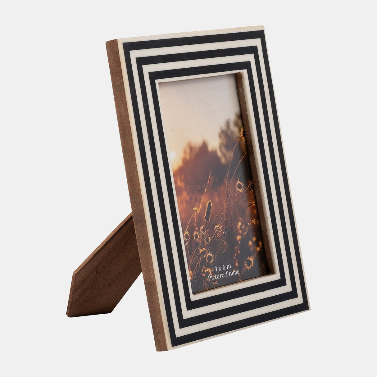 Resin,4x6 Dimensional Lines Photo Frame,blk/white