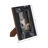 Resin, 4x6 Marbled Photo Frame, Black