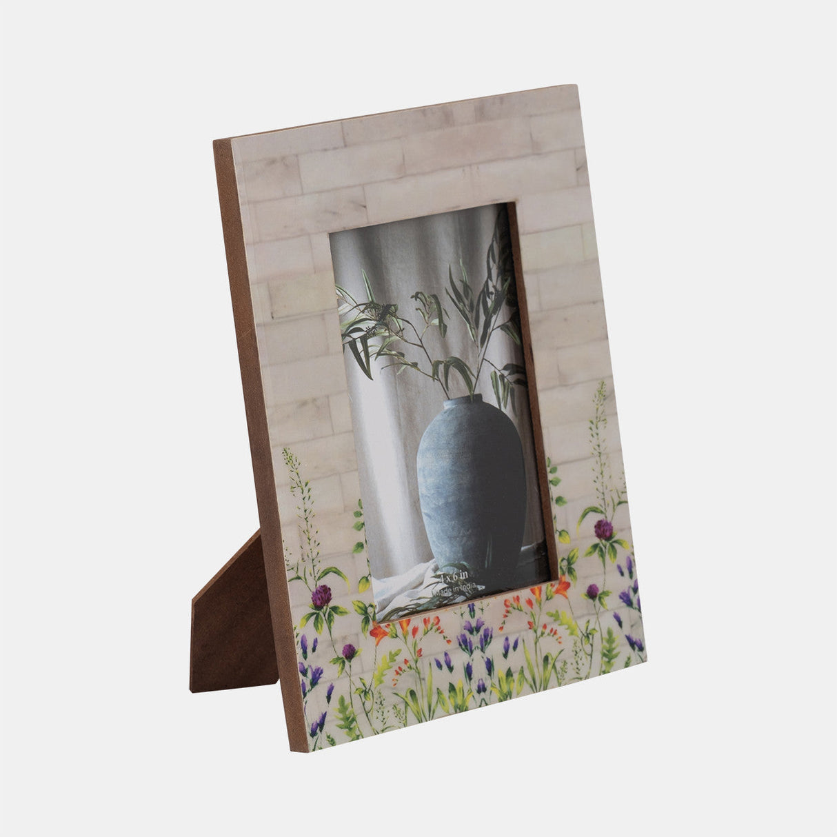 Resin, 4x6 Purple Flower Field Photo Frame, Multi