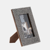 Resin, 4x6 Studded Photo Frame, Silver/black