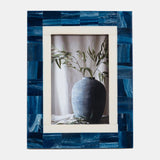 Resin, 5x7 Navy & White Border Photo Frame, Navy/w