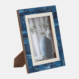 Resin, 5x7 Navy & White Border Photo Frame, Navy/w