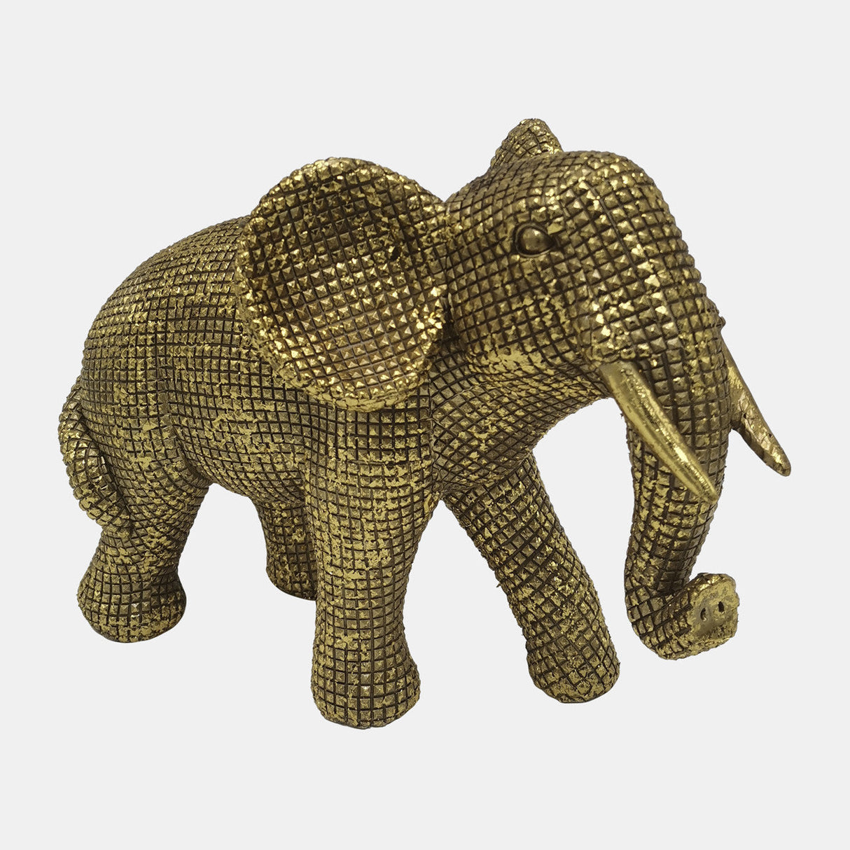 Resin, 8" Elephant Deco, Gold