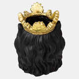 Resin 9" Lion W/ Crown, Black